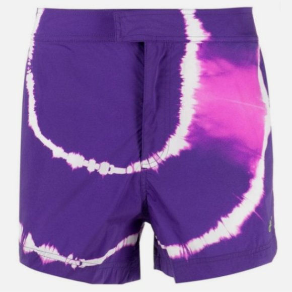 Off White Tie-Dye Sunrise Swim Short in Purple Lime sz L - Picture 1 of 7